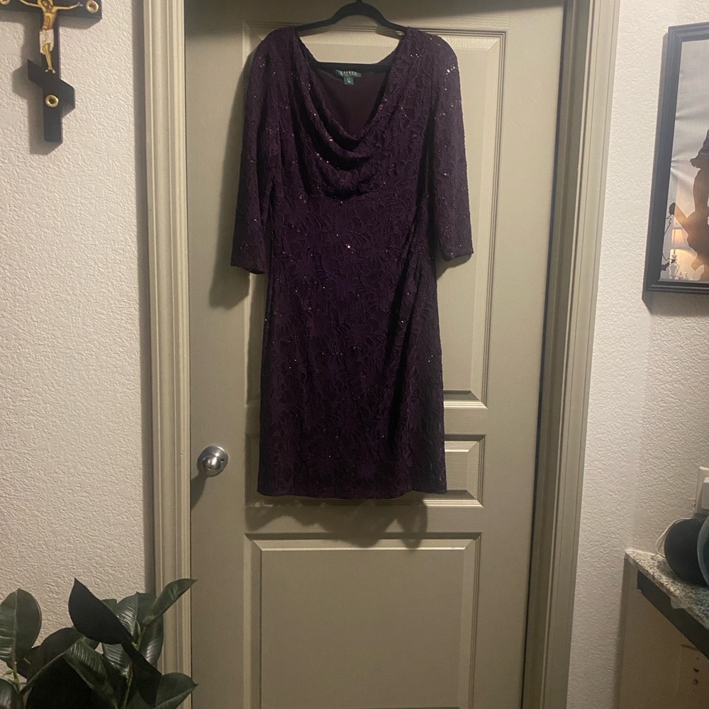 Ralph Lauren Elegant Purple Long Sleeve Dress